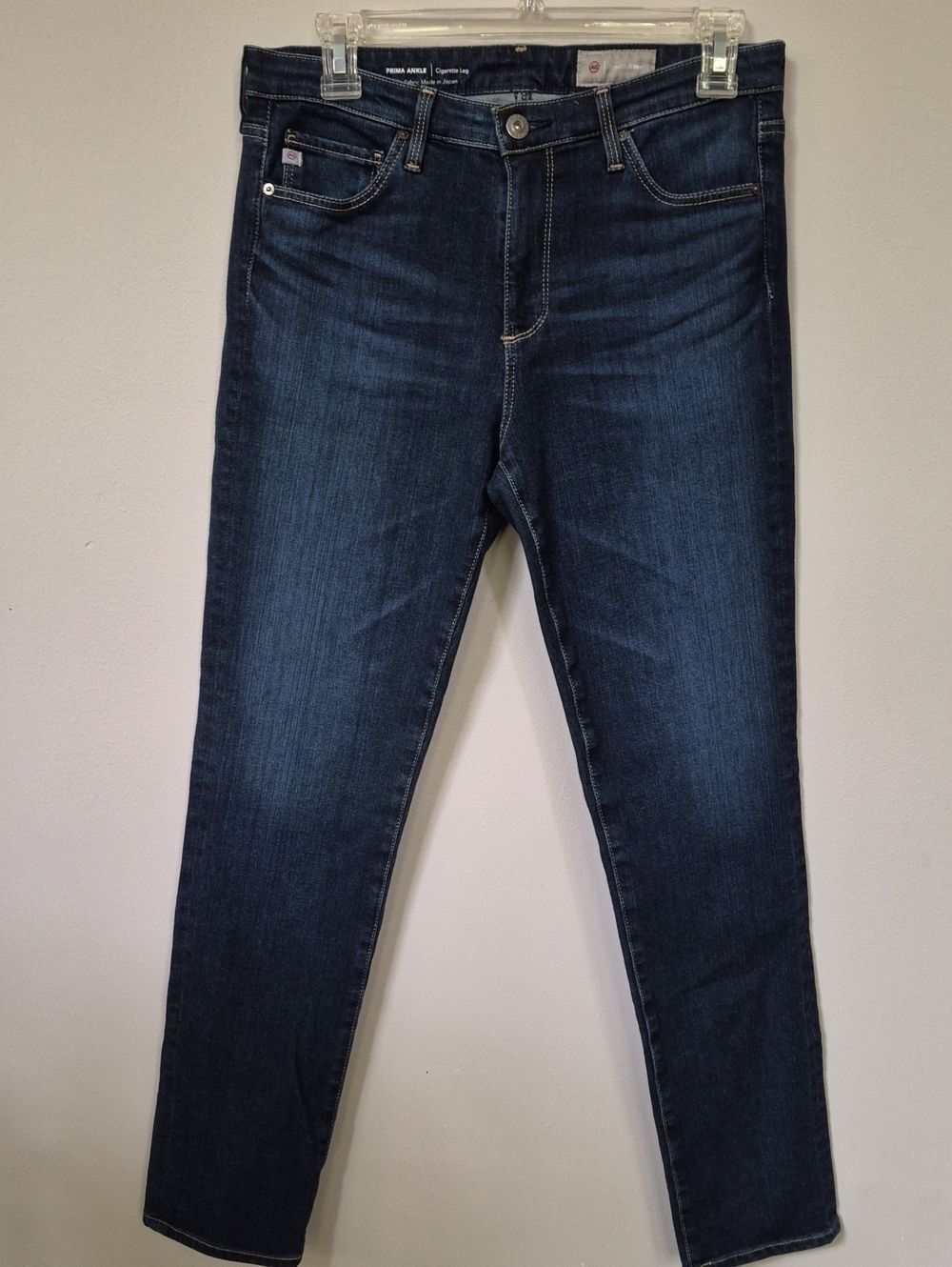 Ag Adriano Goldschmied Dark Blue Prima Ankle Cigarette Leg Jeans Quiet Luxury